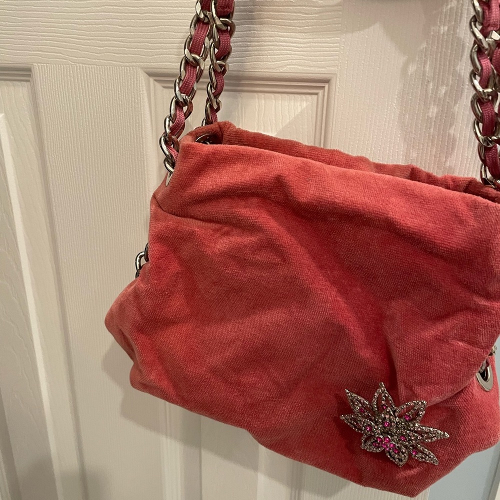 Pink velvet bag